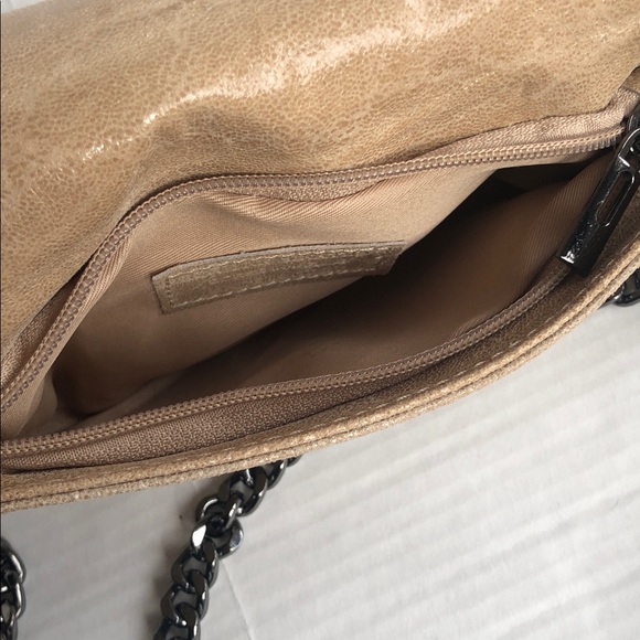 Borse In Pelle Italian Leather Crossbody Clutch, Tan - Picture 4 of 7